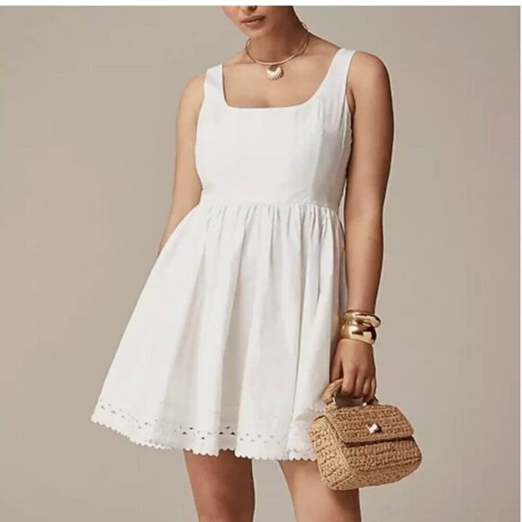 J. Crew Fit & Flare Dress Lace White Size 4 - Picture 2 of 11